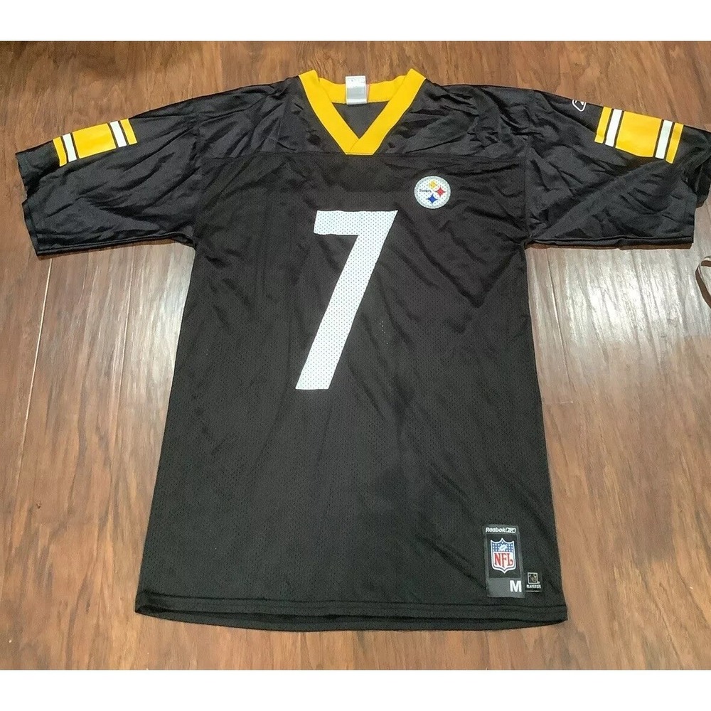 Ben Roethlisberger #7 Pittsburg Steelers Black Reebok Graphic Jersey SZ Mens M